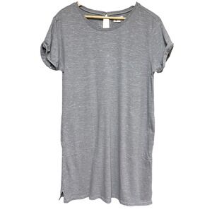 Pact Organic Cotton T-Shirt Dress Womens M Heather Gray Casual Everyday‎ Active